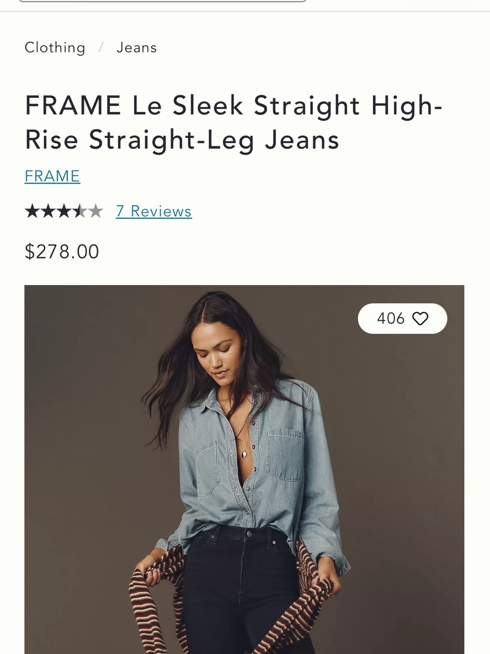 FRAME Le Sleek Straight High Rise Ankle Jeans Century Size 29 - Picture 7 of 7